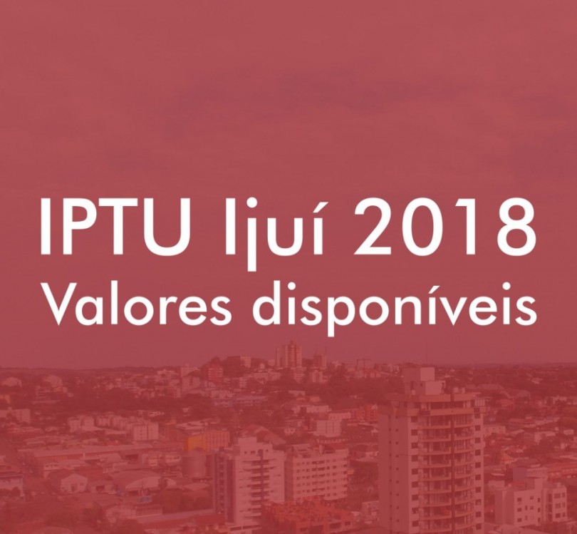 IPTU 2018 - Valores Disponveis